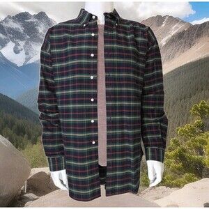 Ralph Lauren Blue Label "Big Shirt" Plaid Green Multi Men's XL SEE DESC